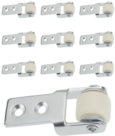 Laroal Lot de 10 roulettes de Guidage pour Porte coulissante, Petites roulettes Fixes pour Meubles