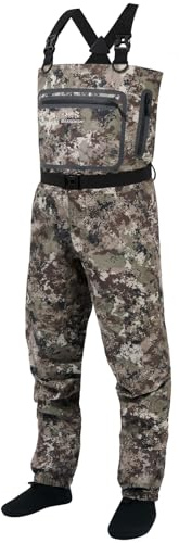 Bassdash Herr pantwader lätt luft svart taktisk lugnande ben för fiske flyga och jakt modell FW11, Grunge camo, L