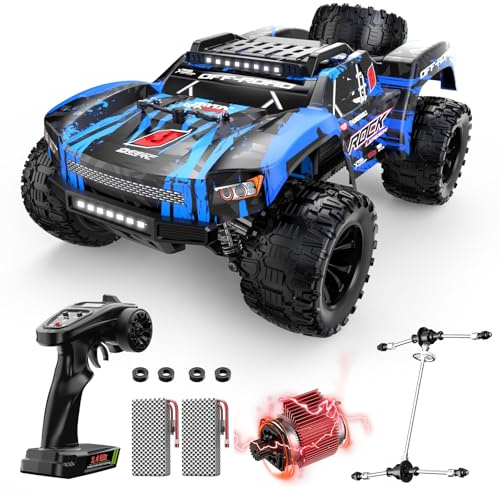 DEERC 9006E 1:12 Auto Telecomandata per Bambini e Adulti, 4WD Auto Telecomandata Tutto Terreno 45 km/h, 2.4GHz RC Telecomandata con 2 Batterie Ricaricabili, Pneumatici di Ricambio, LED