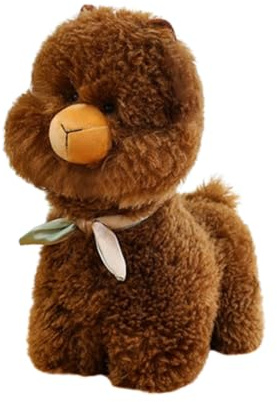 Xiyocadt Alpaka Kuscheltier, Weiches Alpaka PlüSchtier Lama Stofftier PlüSchpuppe Plushies Weich Flauschiges Kissen Alpaka Geschenk FüR Kinder MäDchen Jungen (Braun,35cm)