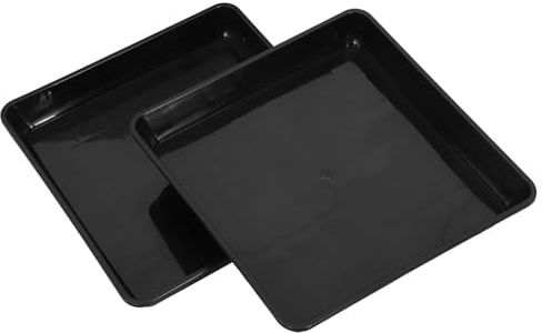 SEWACC Soucoupes Carrées 2 Plateaux en Plastique 40 Cm pour Pots De Fleurs, Bac D'égouttement Solide, Compatible Plupart des Pots Et Protection De Sol