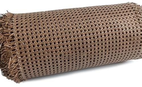 Genérico Ratan Rollo Rejilla Mimbre Plástico para Muebles, 60cm de Ancho Rollo de Correas de Ratán Sintetico Trenzado para Sillas, Cinta de Tela de Caña para Armarios Techos DIY Marrón(40x100cm)