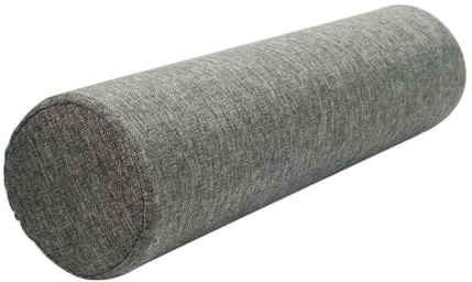 Eashaoo Rundes Nackenkissen aus Memory-Schaum, zylindrisches Nackenrollenkissen mit Leinenreißverschluss, Sofa-Armlehne, Rückenlehne, Kissen, Kopf-, Taillen-, Beinstütze, Nackenrolle (Dunkelgrau, 90 x