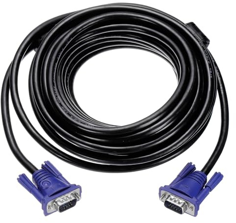 sourcing map VGA Monitor Cable 10m 7 Pin Male to Male Cord, Black | Video Cable Adapter Cord, for TV, PC, Computer, Laptops, Monitor, Screen, Projector