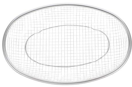 Housoutil Cesta Ovalada de Acero Inoxidable Pequeña para Cocina, Colador de Malla Multifuncional para Frutas, Verduras y Pan, Escurridor Resistente y Fácil de Limpiar, Ahorro de Espacio