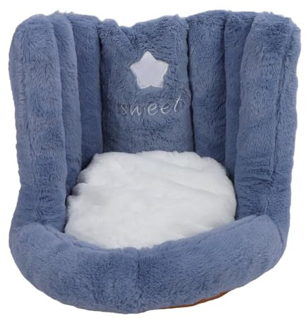 MAMJENNI Silla de Piso con Respaldo, cojín Antideslizante, Lindo, y cómodo, Almohada de Terciopelo para el Suelo, Asiento para niños de Oficina (Azul)
