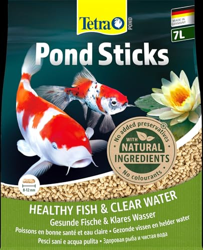 Tetra Pond Sticks, Alimento para peces de estanque, para peces sanos y agua clara en el estanque del jardín, bolsa de 7 L