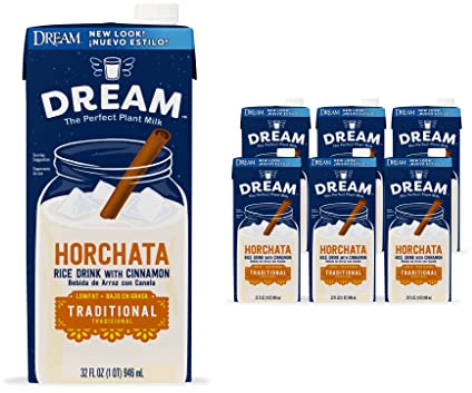 Rice Dream Horchata, Traditional Rice Drink with Cinnamon, Lactose Free, Vegan, Low Fat, Shelf Stable, 32oz (Pack of 6)