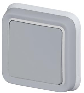 Legrand 069811 Interrupteur ou va-et-vient Étanche Plexo Complet Encastré, 10AX, 250V, Gris