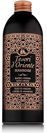 Tesori d'Oriente - Bagno Crema Hammam, Bagnoschiuma con Olio di Argan dalle Note di Fiori d'Arancio, Deterge la Pelle e Dona Nutrizione, 500ml