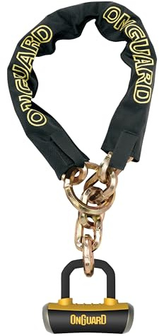 ONGUARD Mastiff 8019LP Schlaufenkette, Länge 130 x 10 mm, Glieder mit Nini-Bügelschloss, 14 mm, Gold
