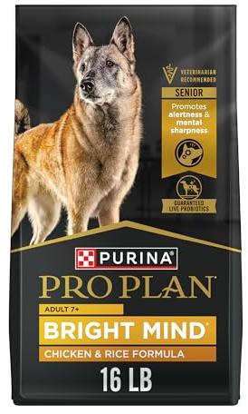 Purina Pro Plan Senior Dog Food With Probiotics for Dogs, Bright Mind 7+ Chicken & Rice Formula - 16 lb. Bag