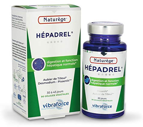 Hépadrel - 90 gélules de 400 mg Très dosées - Détox du foie - Hépatobiliaire (vésicule) - Détox (colon) - Hépato-protecteur (foie) - Aubier de tilleul, Chardon marie, Desmodium...