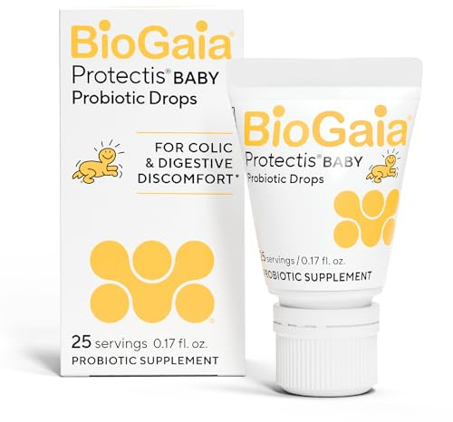 BioGaia Protectis Baby Probiotic Drops | Baby Essentials for Colic & Gas Relief | Safe for Newborns | Ease Crying, Fussing, Colic, Gas, Spit-ups & Constipation | No Dairy, Soy & Gluten | 5mL