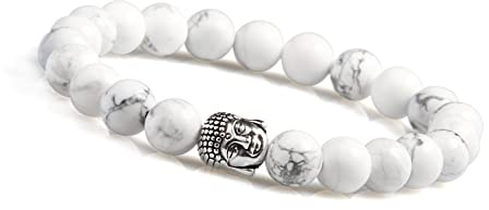 GD GOOD.designs Buddha Armband für Damen und Herren | Perlenarmband mit echten 8mm Naturstein Perlen | Yoga und Meditation Kugelarmband