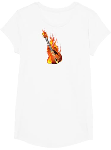 Brennede Rock Gitarre Heavy Metal Musik T Shirt T-Shirt