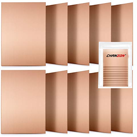 Chanzon Lot de 10 circuits imprimés stratifiés plaqués cuivre simple face (7 x 10 cm 4 x 2,7 pouces) Carte de prototype de circuit universel plaqué cuivre pour kit de circuits imprimés de bricolage