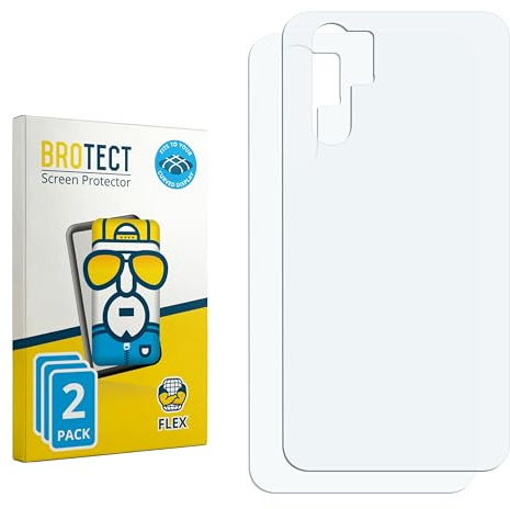 BROTECT Schutzfolie für Huawei P30 Pro | (Rückseite) 2 Stück Transparenter Displayschutz Made in Germany Klare Full-Screen Folie Full-Cover 3D Curved Montage Kit