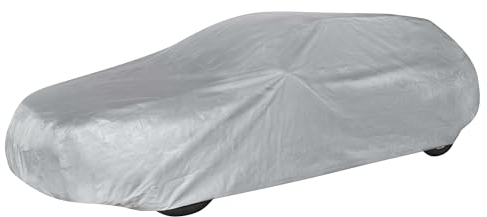 Walser Abdeckplane Auto All Weather Light, Abdeckplane wasserdicht, 100% wetterfeste Auto Abdeckplane, Autoabdeckung Outdoor, Auto Abdeckplane wasserdicht, Autogarage, Vollgarage Kombi XL grau
