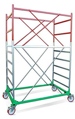 Trabattello Professionale Altezza di Lavoro metri 3,80 completo di pedana con botola | Modello METAL 5