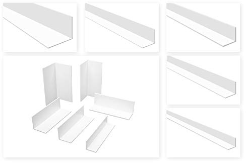 HEXIM Winkelprofile gleichschenklig weiß - PVC Kunststoffwinkel, Auswahl Maße & Stärke - (HJ 332, 70x70 mm) Kantenschutz Wand Leisten Profil