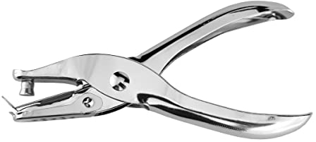 D.RECT Punzone singolo 6 mm - Perforatore a Pinza, 8 fogli - Perforatrice a 1 Foro - Punzonatore per Fare Cerchi - Punzonatrice a Singolo Foro - Perforatore dell'ufficio, Ideale per cartelle