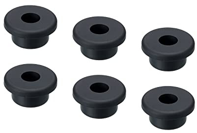 sourcing map 6Pcs T Shape Rubber Grommet Mount Dia 20mm ID 10mm H 14mm Seal Protection Hole Plugs for Cable Pipe Black