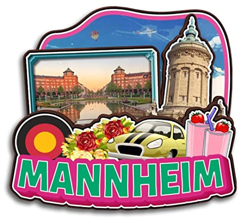 Mannheim Baden-Württemberg Deutschland Kühlschrankmagnet Holzkollektion 3D Holz handgefertigt Reise Stadt Souvenirs Kühlschrankmagnet Wohndeko Geschenk -1517