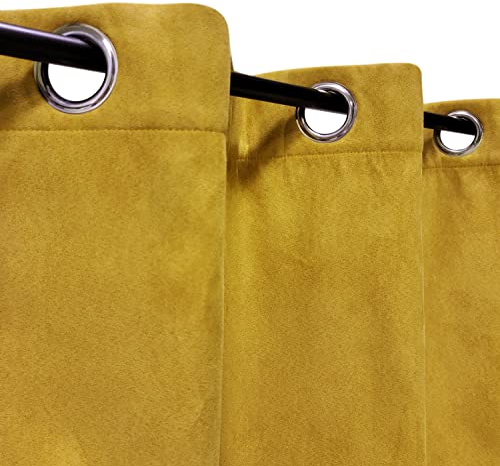 Atout Ciel Tenda in camoscio termico foderata in pile, 140 x 240 cm, pronta da appendere, colore: giallo senape