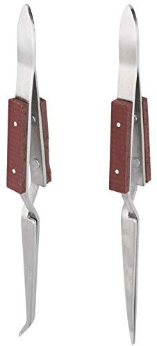 2Pcs Lock Pinzetta Fissa Gioielli Saldatura A Punta Dritto Punta Curva Fai Da Te Strumento Artigianale, Utensili A Mano, Pinzette Invertite Per La Lavorazione