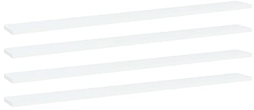 vidaXL Estante para estantería 4 uds contrachapada Blanco 100x10x1,5cm