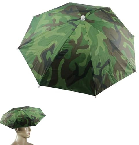 Cerioll Faltbarer Regenschirmhut, Kopf Sonnenschirm Hut, Angelschirm Kopfschirm, Regenfester Regenschirmhut, Regenschirm Sonnenschirm-Hut, für Golf, Angeln, Gartenarbeit