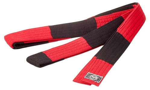 Ju-Sports Großmeistergürtel Master 8.Dan Rot/schwarz, Baumwolle I Kampfsport Gürtel Für Budo-Sportarten Judo UVM I Martial Arts Gürtel ca. 4,5cm breit I 280 cm