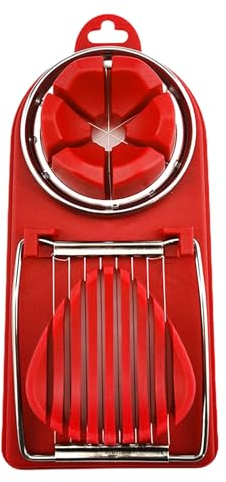 ulafbwur Egg Slicer 3-in-1 Egg Slicer Cutter with Hanging Hole Food Grade Bpa Detachable Cutting Wire Boiled Egg Chopper Slicer Kitchen Supplies Food Cutter Red