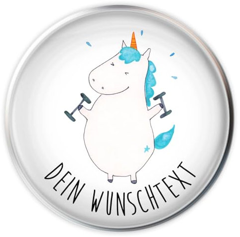 Mr. & Mrs. Panda Stöpsel Waschbecken Einhorn Fitness - Personalisierte Geschenke, Fitnessstudio, Selbst Gestalten, Einhörner, Abfluss Stopfen, Sport, Gym, Abnehmen, Wunschtext, Unicorn