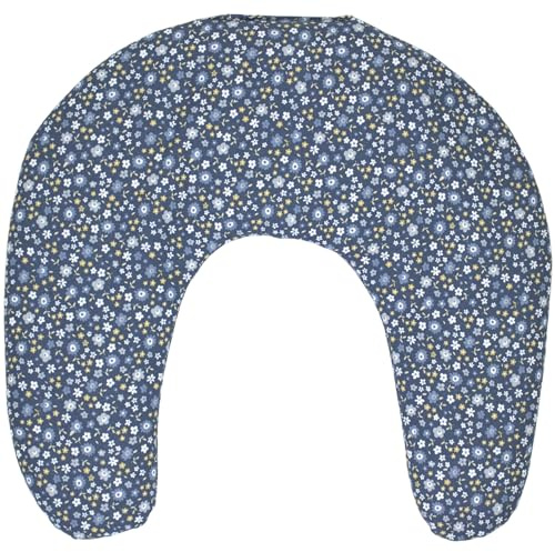 Kirschkern Nackenhörnchen Bio Stoff Blümchen-blau 30x33 - Kirschkernkissen - Nackenkissen - Wärmekissen für Nacken