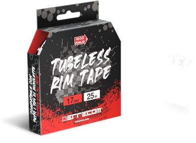 Errecom Tubeless Rim Tape 25 mètres x 17 mm, Bande Adhésive pour convertir Les Jantes de Vélo avec Chambre à air en Tubeless, Ultra Résistante, avec 10 Sceaux Adhésifs