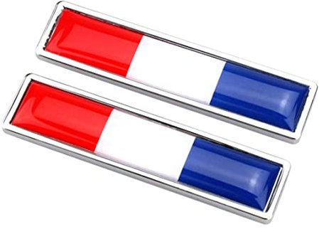Autocollants en MéTal Drapeau National DéCalcomanies D'EmblèMe De Voiture Drapeau De France Accessoires De Pare Chocs ChroméS 3D