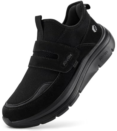 FitVille Womens Lightweight Walking Shoes Wide Fit Fashion Trainers Adjustable Comfortable Sneakers for Plantar Fasciitis