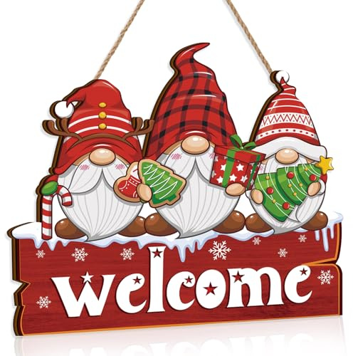 TOARTi Willkommen Hängedeko Weihnachten Schild,Merry Christmas Deko,Türhänger Christbaumschmuck schild Weihnachtsschild für Weihnacht Indoor Outdoor