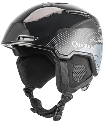 Qunature Skihelm mit Schutzfutter and Ohrenschützer für Damen und Herren Einstellbares Belüftungssystem Ski Helm für Outdoor Ski & Snowboard, Schneelandschaft S/M/L