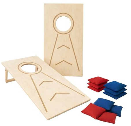 Cornhole Party Games Outdoor Indoor, Spiaggia | Gioco di lancio per bambini e adulti con fori ciechi.