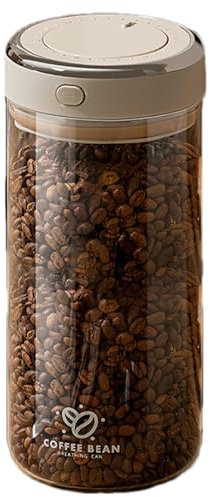 Lnhgh Porte-grains de café, récipients à café moulu,Boîte à café sous vide en verre - Pot de stockage de cuisine anti-fuite, récipient de stockage de café avec couvercle hermétique pour le sucre, les