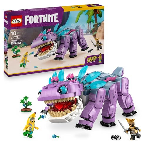 LEGO Fortnite Klombo Toy - Play & Display Dino Figure with Oro and Island Peely Minifigures, plus Accessories - Gamer Gift for 10+ Year Old Boys, Girls & Fans - 77077