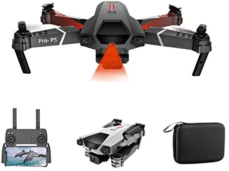 Drone pliable quadricoptère Mini Drone 4K Double Caméra WiFi FPV Hauteur fixe Infrarouge Évitement d’obstacles Quadricoptère RC Hélicoptère Jouets pour enfants (Couleur : Noir Caméra 4K 3B Taille : 1)