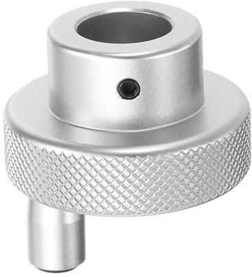 QUARKZMAN Manivelle en Alliage D'Aluminium 40mm OD 15mm Alésage Ton Argenté | Manivelle de Tour avec Poignée Rotative, Poignée de Fraiseuse en Aluminium avec Clé et 2 Vis pour Fraiseuse Tour