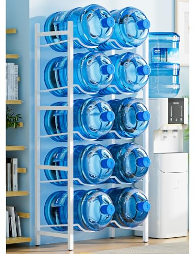 Soporte for jarra de agua de 5 galones for 9 jarras de agua sin tambalearse, estante de almacenamiento for jarra enfriadora de agua resistente de 2 a 5 niveles, estante organizador de jarra de agua de