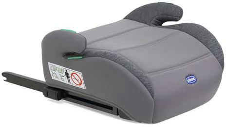 Chicco Quasar Fix i-Size, Kinderautositz 7-12 Jahre (126-150 cm), Gewicht 23-36 kg, Gruppe 3, einfach einzubauen mit Isofix-System, mit gepolsterten Armlehnen und komfortablem Sitz, Grau