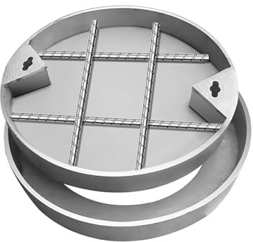QMNUZCFD Couvercles et Cadres de puits Ronds, for Patio, allée ou Trottoir Couvercles de puits d'inspection en Acier Inoxydable encastrés - for fosses septiques en sous-Sol(27.5in (70cm))