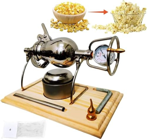 Traditioneller chinesischer Popcorn-Maker im Vintage-Stil, manuelle Popcorn-Maschine, Edelstahl, Mini-Popcorn-Topf, Popcorn-Popper für Familientreffen, Partyspaß (100 ml)